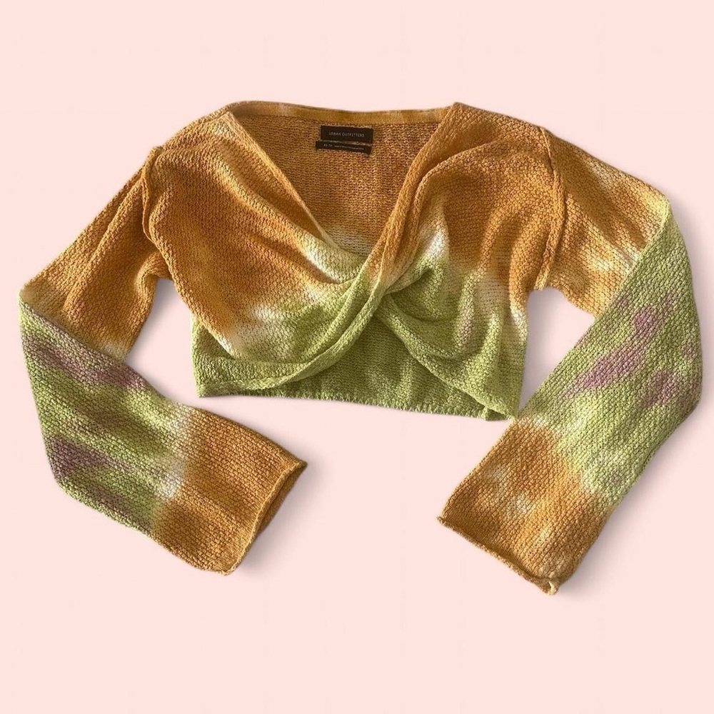 Urban Outfitters Orange and Green Sweater Shrug